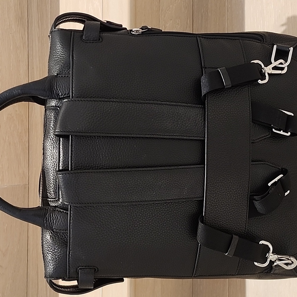 Tumi Stanton Safra Black Leather Convertible Backpack - Picture 9 of 16